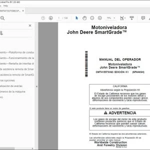 John Deere Motoniveladora SmartGrade™ MANUAL DEL OPERADOR PDF