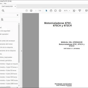 John Deere Motoniveladoras 670C, 670CH y 672CH MANUAL DEL OPERADOR PDF