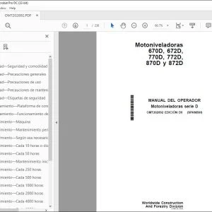 John Deere 670D, 672D, 770D, 772D, 870D y 872D MANUAL DEL OPERADOR PDF