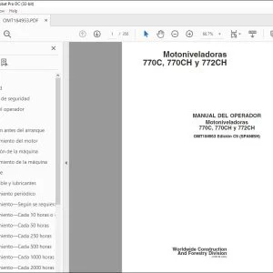 John Deere Motoniveladoras 770C, 770CH y 772CH MANUAL DEL OPERADOR PDF