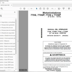 John Deere Motoniveladoras 770G 772G 770GP 772GP Manual de Operacion PDF