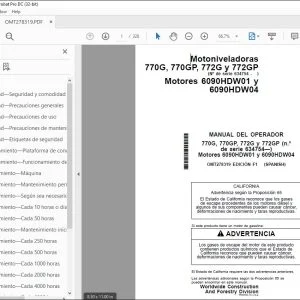 John Deere Motoniveladoras 770G 770GP 772G 772GP Manual del Operador PDF