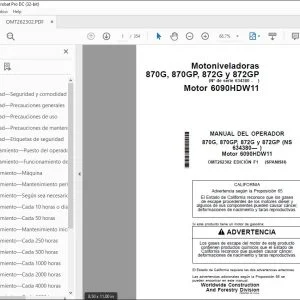 John Deere Motoniveladoras 870G, 870GP, 872G y 872GP MANUAL DEL OPERADOR PDF