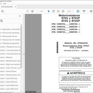 John Deere 870G 870GP 872G 872GP Manual del Operador PDF Download