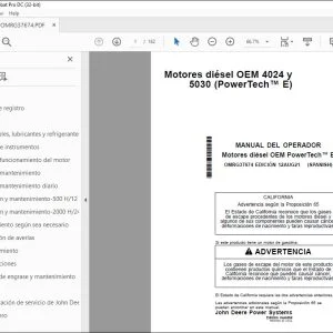 John Deere Motores diésel OEM 4024 y 5030 MANUAL DEL OPERADOR PDF