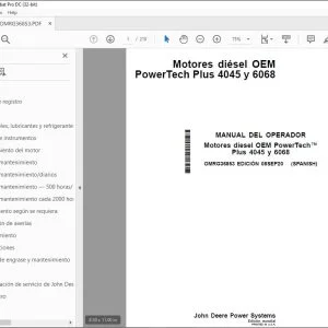John Deere Motores diesel OEM 4045 y 6068 MANUAL DEL OPERADOR PDF