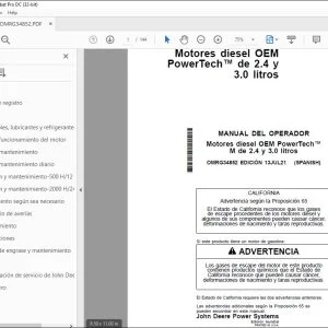 John Deere Motores diesel 2.4 y 3.0 litros MANUAL DEL OPERADOR PDF