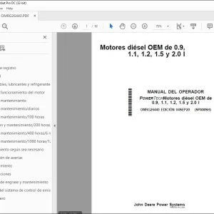 John Deere Motores 0.9, 1.1, 1.2, 1.5 y 2.0 l MANUAL DEL OPERADOR PDF