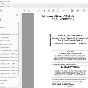 John Deere Motores diésel OEM de 13,5 l (PSS/PSL) MANUAL DEL OPERADOR PDF
