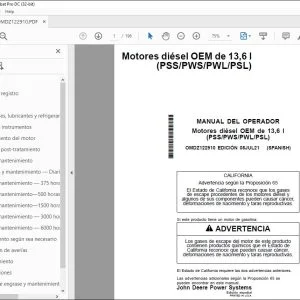John Deere Motores diésel OEM de 13,6 l (PSS/PWS/PWL/PSL) MANUAL DEL OPERADOR PDF
