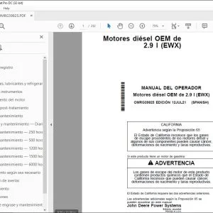 John Deere Motores diésel OEM de 2.9 l (EWX) MANUAL DEL OPERADOR PDF