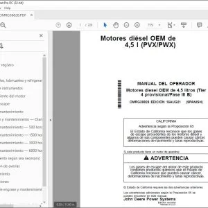 John Deere Motores diésel OEM de 4,5 l (PVX/PWX) MANUAL DEL OPERADOR PDF
