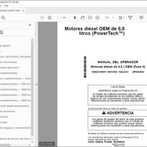 John Deere Motores diésel OEM de 6,8 litros MANUAL DEL OPERADOR PDF