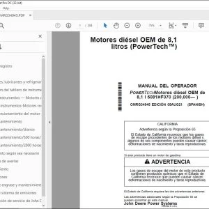 John Deere Motores diésel OEM de 8,1 litros (PowerTech™) MANUAL DEL OPERADOR PDF