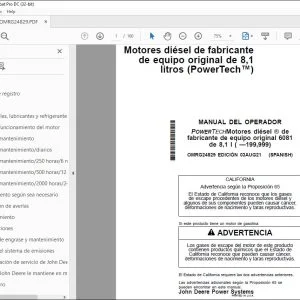 John Deere Motores diésel 8,1 litros MANUAL DEL OPERADOR PDF