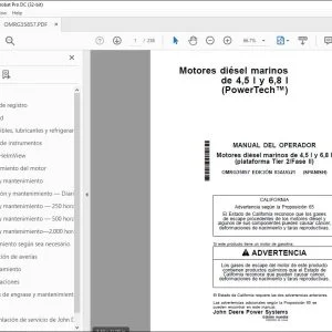 John Deere Motores diésel marinos de 4,5 l y 6,8 l MANUAL DEL OPERADOR PDF