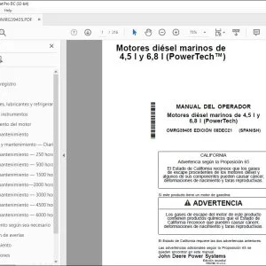 John Deere 4.5L & 6.8L Motores Diésel Marinos Manual del Operador PDF