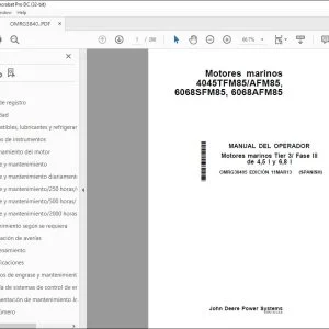 John Deere 4045TFM85/AFM85, 6068SFM85, 6068AFM85 MANUAL DEL OPERADOR PDF