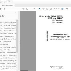 John Deere Motorgrader 620G, 620GP, 622G & 622GP BETRIEBSANLEITUNG PDF