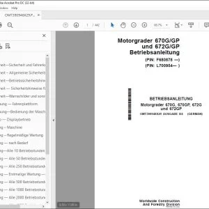 John Deere 670G, 670GP, 672G & 672GP BETRIEBSANLEITUNG OMT390948X29 PDF