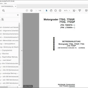 John Deere 770G, 770GP, 772G & 772GP BETRIEBSANLEITUNG PDF