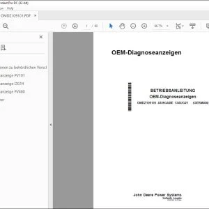 John Deere OEM-Diagnoseanzeigen BETRIEBSANLEITUNG OMDZ109101 PDF