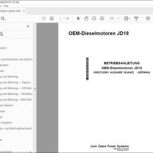 John Deere OEM-Dieselmotoren JD18 BETRIEBSANLEITUNG PDF