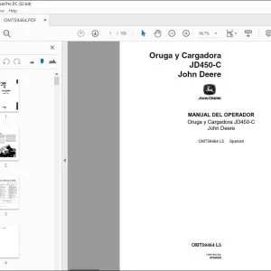 John Deere Oruga y Cargadora JD450-C MANUAL DEL OPERADOR – PDF DOWNLOAD