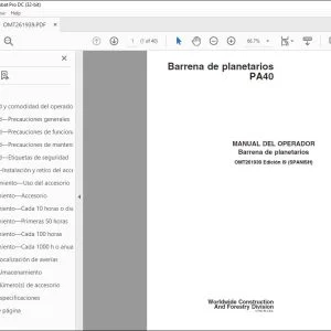 John Deere PA40 Barrena de planetarios MANUAL DEL OPERADOR PDF