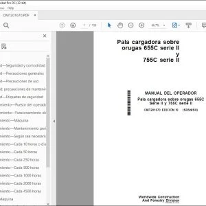 John Deere Pala cargadora 655C Serie II y 755C serie II MANUAL DEL OPERADOR PDF