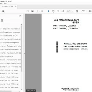 John Deere Pala retroexcavadora 315SK MANUAL DEL OPERADOR PDF