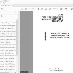 John Deere Pala retroexcavadora 710J MANUAL DEL OPERADOR OMT216729 PDF