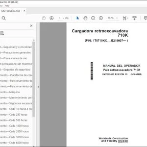 John Deere Pala retroexcavadora 710K MANUAL DEL OPERADOR OMT305603 PDF