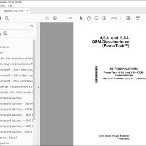 John Deere PowerTech 4,5-l- & 6,8-l-OEM BETRIEBSANLEITUNG OMRG33327 PDF