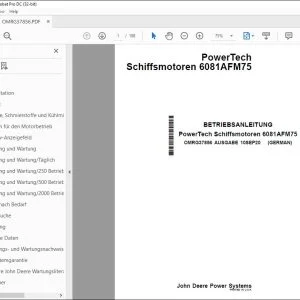 John Deere PowerTech Schiffsmotoren 6081AFM75 BETRIEBSANLEITUNG PDF
