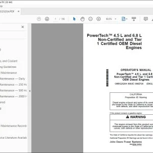 John Deere PowerTech™ 4.5 L & 6.8 L OEM Engines Operator's Manual PDF