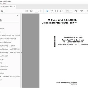 John Deere PowerTech™ M 2,4-l- & 30-l-OEM-motoren BETRIEBSANLEITUNG PDF