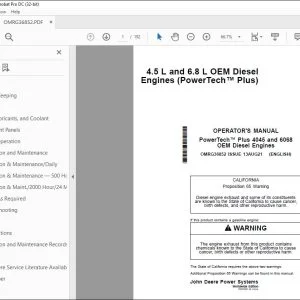 John Deere 4045 & 6068 OEM Diesel Engines Operator's Manual PDF