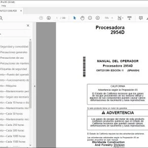 John Deere Procesadora 2954D MANUAL DEL OPERADOR OMT231399 PDF