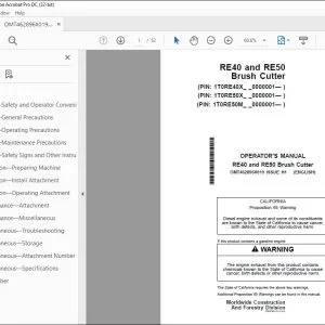 John Deere RE40 & RE50 Brush Cutter Operator's Manual - PDF DOWNLOAD