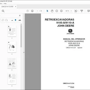 John Deere RETROEXCAVADORAS 9105-A9110-A MANUAL DEL OPERADOR PDF