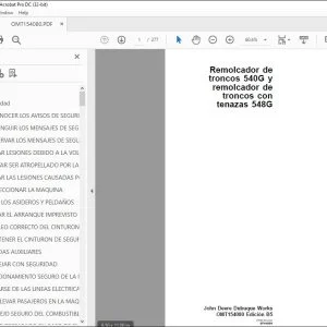 John Deere Remolcador  540G y 548G MANUAL DEL OPERADOR  PDF