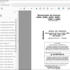 Manual de Operación para Remolcadores John Deere 540H-848H PDF