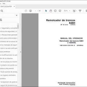 John Deere Remolcador de troncos 848H MANUAL DEL OPERADOR PDF