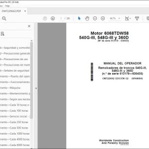 John Deere Remolcadores de troncos 540G-III, 548G-III y 360D MANUAL DEL OPERADOR PDF