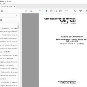 John Deere Remolcadores de troncos 540H y 548H MANUAL DEL OPERADOR PDF