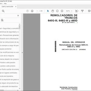 John Deere Remolcadores de troncos 640G-III, 648G-III y 460D MANUAL DEL OPERADOR PDF
