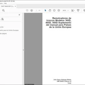 John Deere Remolcadores de troncos  360D, 460D, 560D MANUAL DEL OPERADOR PDF