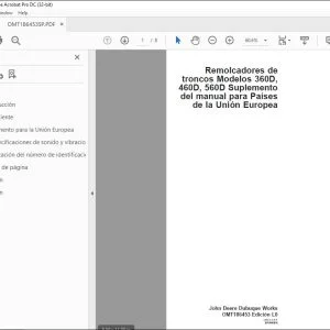 John Deere Remolcadores de troncos 360D,460D, 560D Suplemento PDF