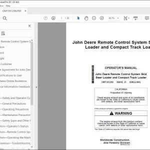 John Deere Skid Steer & Compact Track Operator's Manual OMT391298 PDF